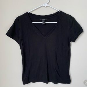 black v-neck top